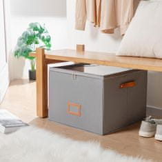 HOME & MARKER® Organizator za cipele, sklopiva kutija za obuću s pretincima i prozirnim pokrovom za uredno pohranjivanje | SHOVERA, siva