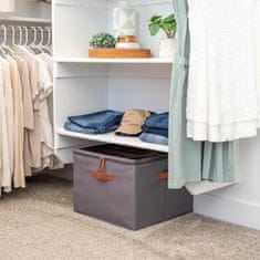 HOME & MARKER® Organizator za cipele, sklopiva kutija za obuću s pretincima i prozirnim pokrovom za uredno pohranjivanje | SHOVERA, siva