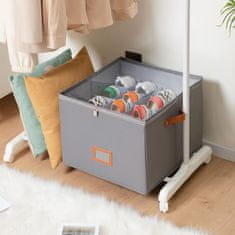 HOME & MARKER® Organizator za cipele, sklopiva kutija za obuću s pretincima i prozirnim pokrovom za uredno pohranjivanje | SHOVERA, siva