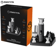 Manta Trimo Pro HT-01BK bežični trimer, 10 nastavaka, crno-srebrni