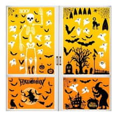 HOME & MARKER® Naljepnice za prozore, Halloween dekoracija, DIY ukrasi, bundeva, duhovi, šišmiši, višekratne PVC naljepnice | SPOOKCLINGS Kostur
