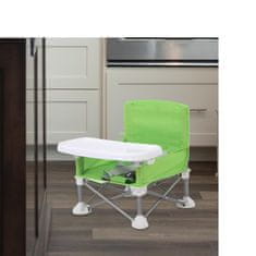 JOJOY® Sklopiva dječja stolica za hranjenje s pladnjem i pojasevima, prijenosna i kompaktna | BIBISEAT, zelena