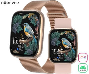 Forever Pametni sat ForeVigo 4 SW-330, AMOLED, BT 5.4, Android + iOS, IP68, ružičasto zlato (Rose Gold)