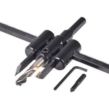 Netscroll Nastavljivi kružni rezač rupa za bušilicu, CircleCutter, promjer 30–120 mm, za drvo, MDF i plastiku, CircleCutter