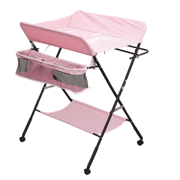 Tavalax Sklopivi previjalni stolić s podesivom visinom, policama i kotačima