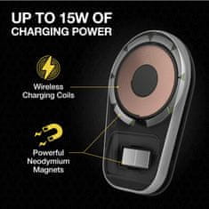 Scosche MagicMount Pro Charge5, nosač za bežično punjenje, ploča/ventilacija