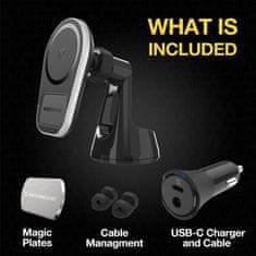 Scosche MagicMount Pro Charge5, nosač za bežično punjenje, staklo/ploča