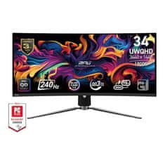 MSI Monitor MPG 341CQPX QD-OLED 34.18" / UWQHD / 240Hz / 0,03ms (GTG) / Zakrivljen (crni)