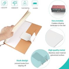 Netscroll Nevidiva plutajuća polica za knjige za knjige, metalne zidne police, nevidljive police, minimalistički dizajn za spavaću sobu, dnevni boravak ili ured, Invisio, osnovni