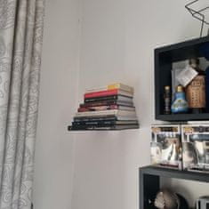 Netscroll Nevidiva plutajuća polica za knjige za knjige, metalne zidne police, nevidljive police, minimalistički dizajn za spavaću sobu, dnevni boravak ili ured, Invisio, osnovni