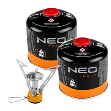slomart NEO TOOLS 63-128 Plinski kuhalo za kampiranje + 2 uloška 500g