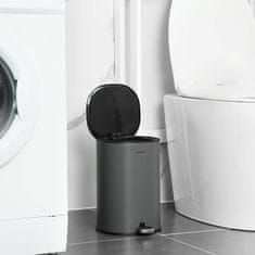 Songmics LTB14GS čelična kanta za smeće s pedalom, 5L, siva