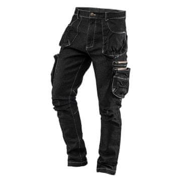 Radne hlače DENIM s 5 džepova, crne, veličina XXXL