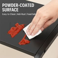 Netscroll Metalna kuhinjska polica za mikrovalnu pećnicu, stalak za fritezu, začine, debelo čelično, bez bušenja, nosivost 25 kg, za radnu površinu ili pod, LiftShelf