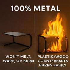 Netscroll Metalna kuhinjska polica za mikrovalnu pećnicu, stalak za fritezu, začine, debelo čelično, bez bušenja, nosivost 25 kg, za radnu površinu ili pod, LiftShelf