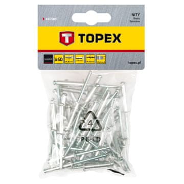 slomart Aluminijski zakovac TOPEX 4.8 x 28 mm, 50 komada