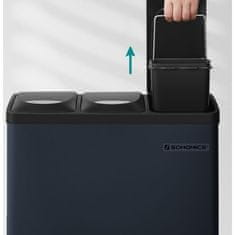 Songmics LTB24GS kanta za reciklažu, 3-u-1, 24 L, siva