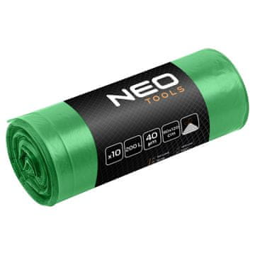 slomart NEO TOOLS vreće za smeće 200 L, zelene, 40 mic, 10 kom.