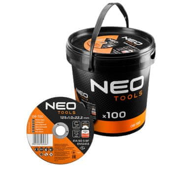 Metalne/INOX rezne ploče 125 x 1,0 x 22,2 mm, 41 A60-S-BF, kanta od 100 komada. Proizvedeno u Poljskoj