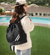 Netscroll Sportski ruksak s odvojenim pretincem za obuću, vodootporan i prostran za nogomet, košarku, fitness ili plivanje, crne boje, GymPack