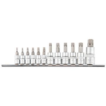 Torx bitovi s nastavkom 1/4, 3/8, 1/2", set od 12 komada