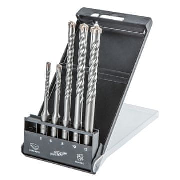 Topex SDS Plus set svrdala za beton, quatro, set od 5 - 5, 6 x 110 mm + 8, 10, 12 x 160 mm