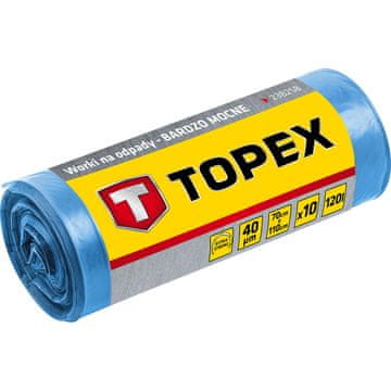 slomart TOPEX Vreće za smeće 120 L, plave, 40 mikrona, 10 kom