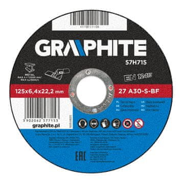 Brusna ploča za metal 125 x 6,4 x 22,2 mm, 27 A30-S-BF