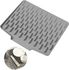 Netscroll Ocjeđivač posuđa, silikonska podloga za ocjeđivanje, brzo sušenje, otpornost na toplinu, protuklizna, za kuhinju i kupaonicu, DripDrain