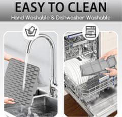 Netscroll Ocjeđivač posuđa, silikonska podloga za ocjeđivanje, brzo sušenje, otpornost na toplinu, protuklizna, za kuhinju i kupaonicu, DripDrain