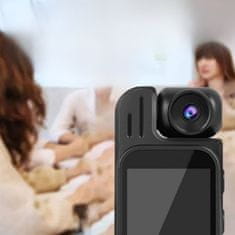 Netscroll Nosiva mini kamera s noćnim vidom, 180° rotirajuća leća, Full HD 1080P, detekcija pokreta, snimanje i fotografiranje, za sport i sigurnost, CamCorder