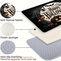 Netscroll Praznična prostirka za Noć vještica, motiv bundeve i duha, mekana i periva, za unutarnju ili natkrivenu vanjsku upotrebu, 60 × 90 cm, BooMat