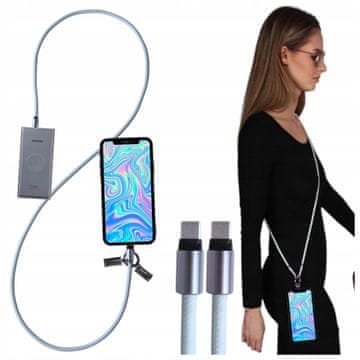 Mona USB C kabel za brzo punjenje, dugačak kabel s kratkim remenom za mobitel