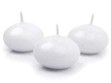 PartyDeco Plutajuća svijeća, mat, bijela, 5 cm (1 pakiranje / 10 kom.)