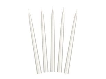 PartyDeco Metalna konusna svijeća, biserna, 24 cm (1 pakiranje / 10 kom.)