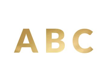 PartyDeco Abecedni banner, zlatni, 14 cm (1 pakiranje / 63 kom.)