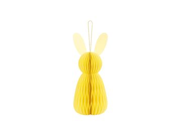 PartyDeco Papirnati ukras u obliku saća Zeko, žuti, 30 cm