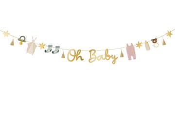 PartyDeco Oh baby banner, mix, 2,5 m