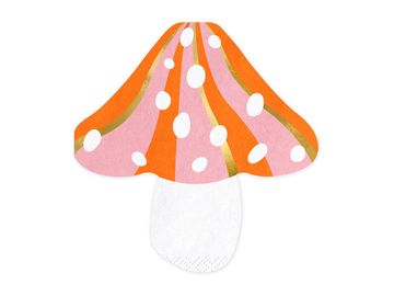 PartyDeco Salvete s gljivama, miks, 13x13,5 cm (1 pakiranje / 20 kom.)