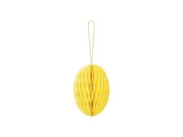 PartyDeco Papirnati ukras za jaja s uzorkom saća, žuti, 12 cm