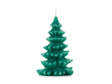 PartyDeco Božićna svijeća za drvce, 10 cm, tamnozelena