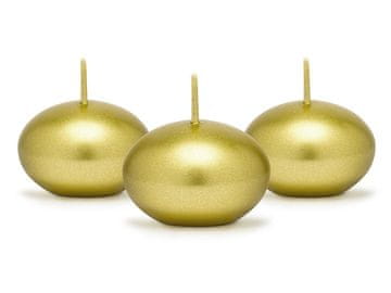 PartyDeco Metalna plutajuća svijeća, zlatna, 4 cm (1 pakiranje / 50 kom.)