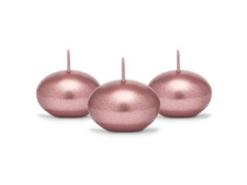 PartyDeco Metalna plutajuća svijeća, ružičasto zlato, 4 cm (1 pakiranje / 50 kom.)