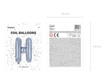 PartyDeco Folija balon Slovo ''H'', 35cm, holografski (1 karton / 50 kom.)