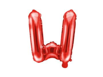 PartyDeco Folija balon Slovo ''W'', 35cm, crveni (1 karton / 50 kom.)