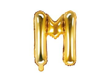 PartyDeco Folija balon Slovo ''M'', 35cm, zlatni (1 karton / 50 kom.)