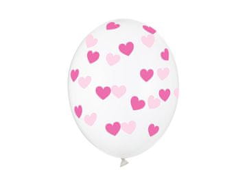 PartyDeco Baloni 30 cm, srca, kristalno prozirni (1 pakiranje / 50 kom.)