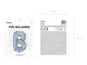 PartyDeco Folija balon Slovo ''B'', 35cm, holografski (1 karton / 50 kom.)