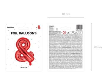 PartyDeco Folija balon sa znakom ''&'', 35 cm, crveni (1 karton / 50 kom.)
