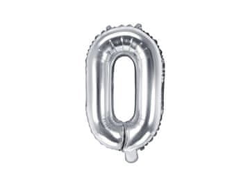 PartyDeco Folija balon Slovo ''O'', 35cm, srebrni (1 karton / 50 kom.)